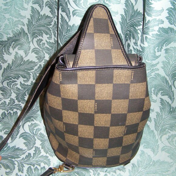 RARE Fendi Backpack/Sling bag Unisex Chess Board Pattern - Picture 8 of 14